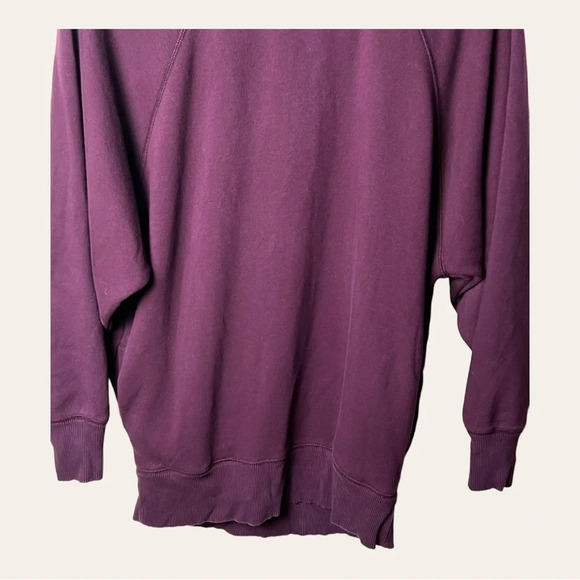 0268. AERIE FLEECE LINED SWEATER PLUM PURPLE IN COLOR SIZE XSMALL OVERSIZED - Picture 6 of 10